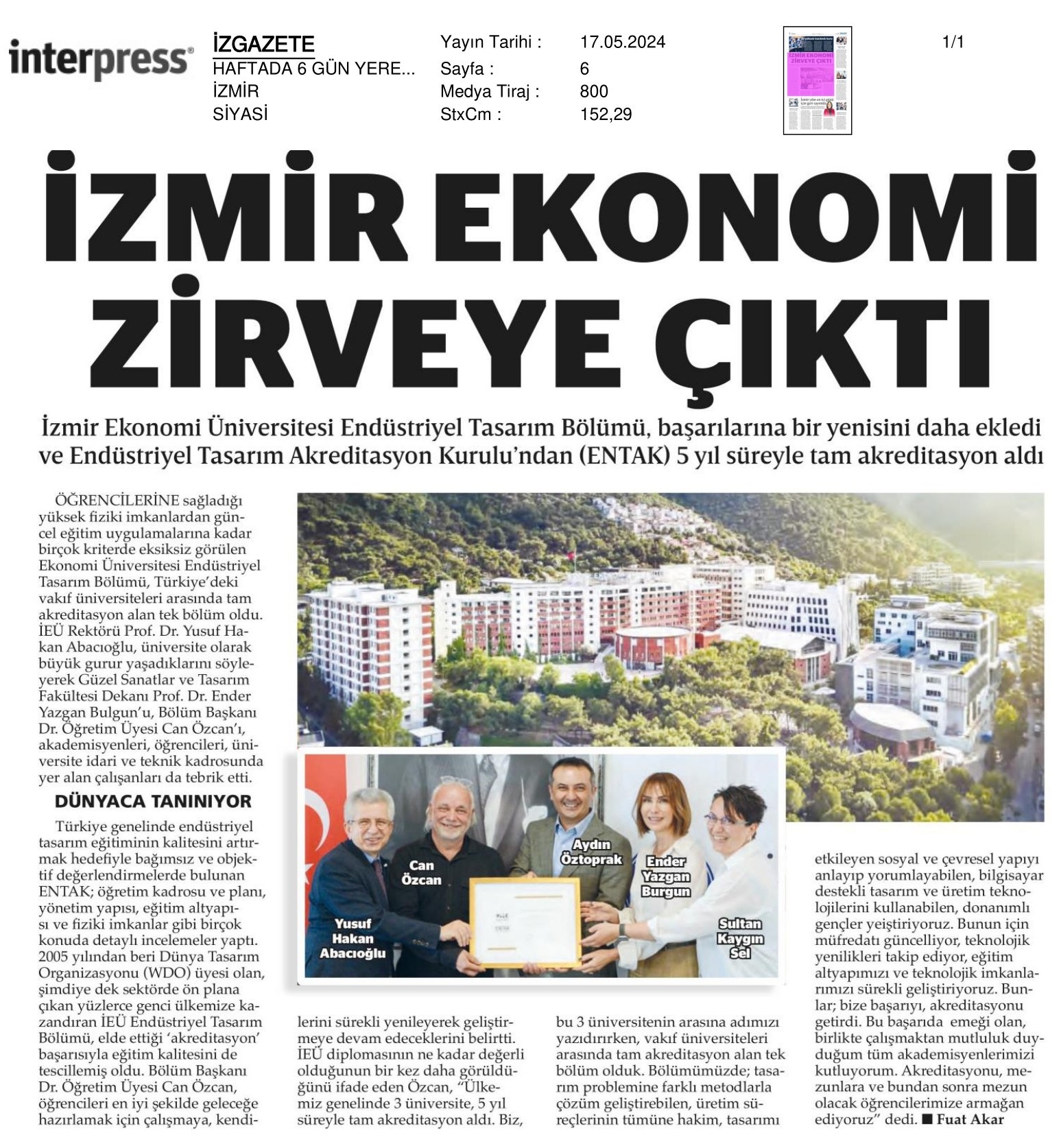 İzmir Ekonomi Zirveye Çıktı