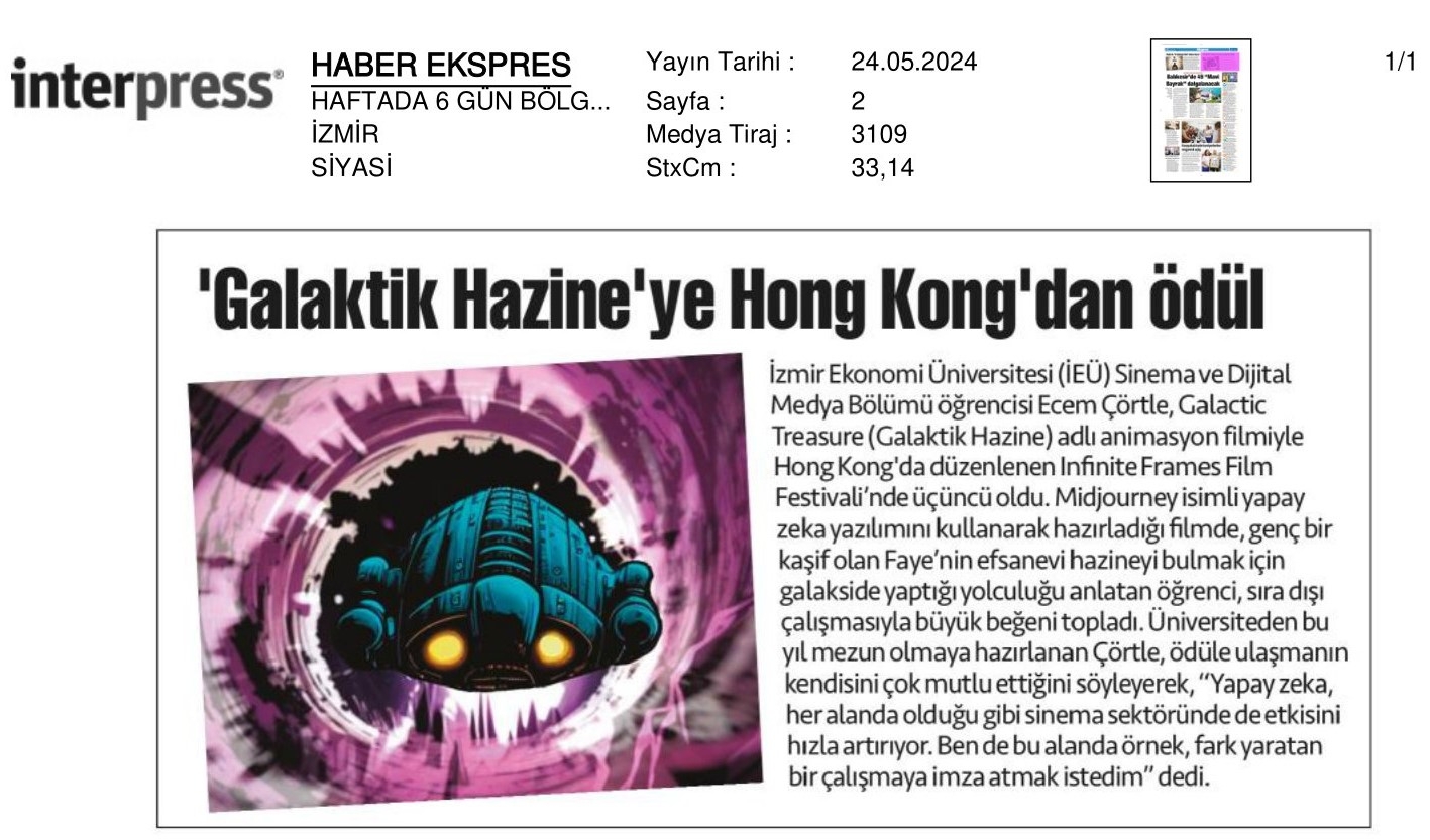 'Galaktik Hazine'ye Hong Kong'dan Ödül