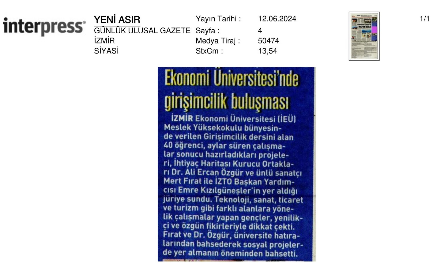 İzmir Ekonomi’de ‘Girişimcilik’ Buluşması