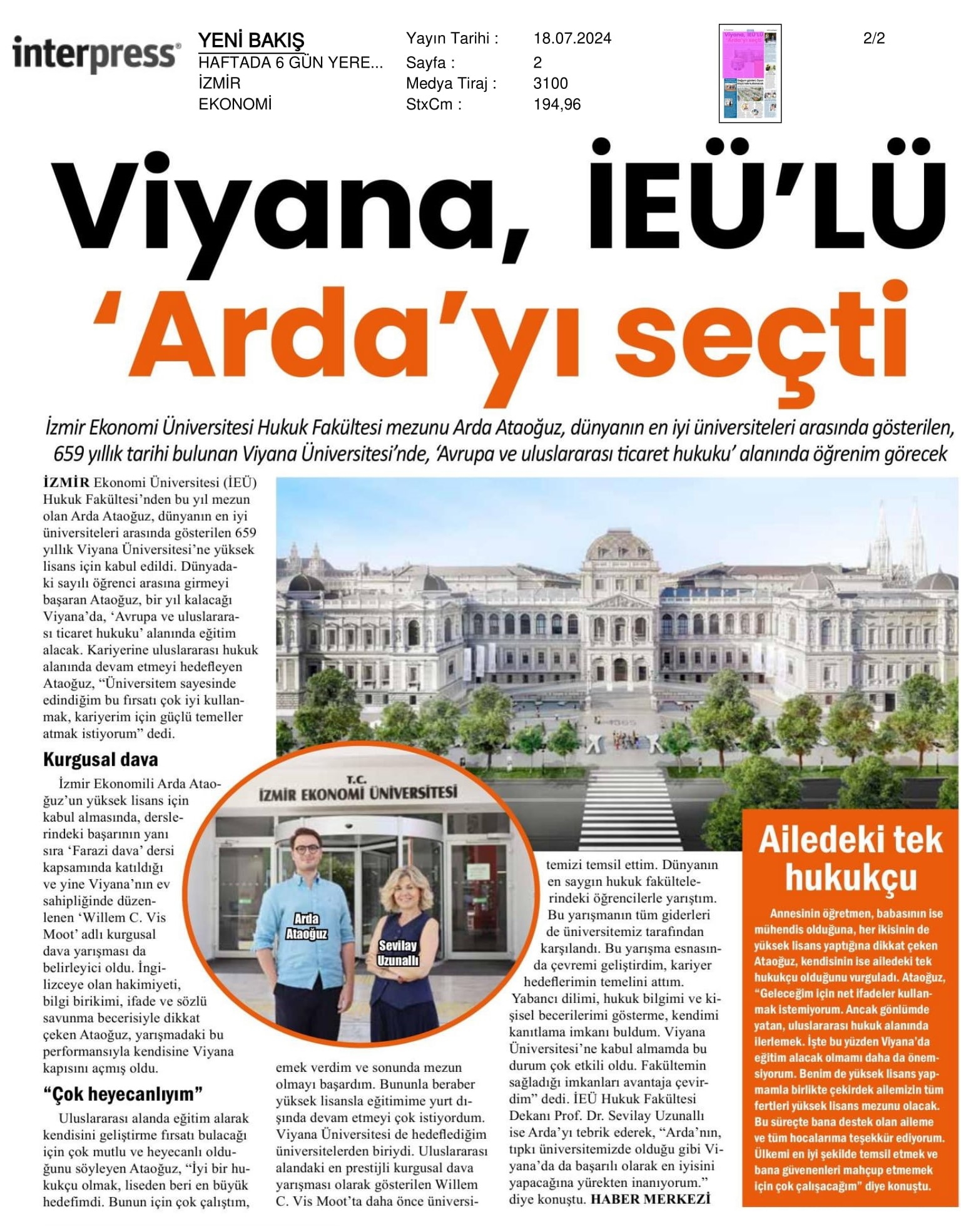 Viyana ‘Arda’yı Seçti