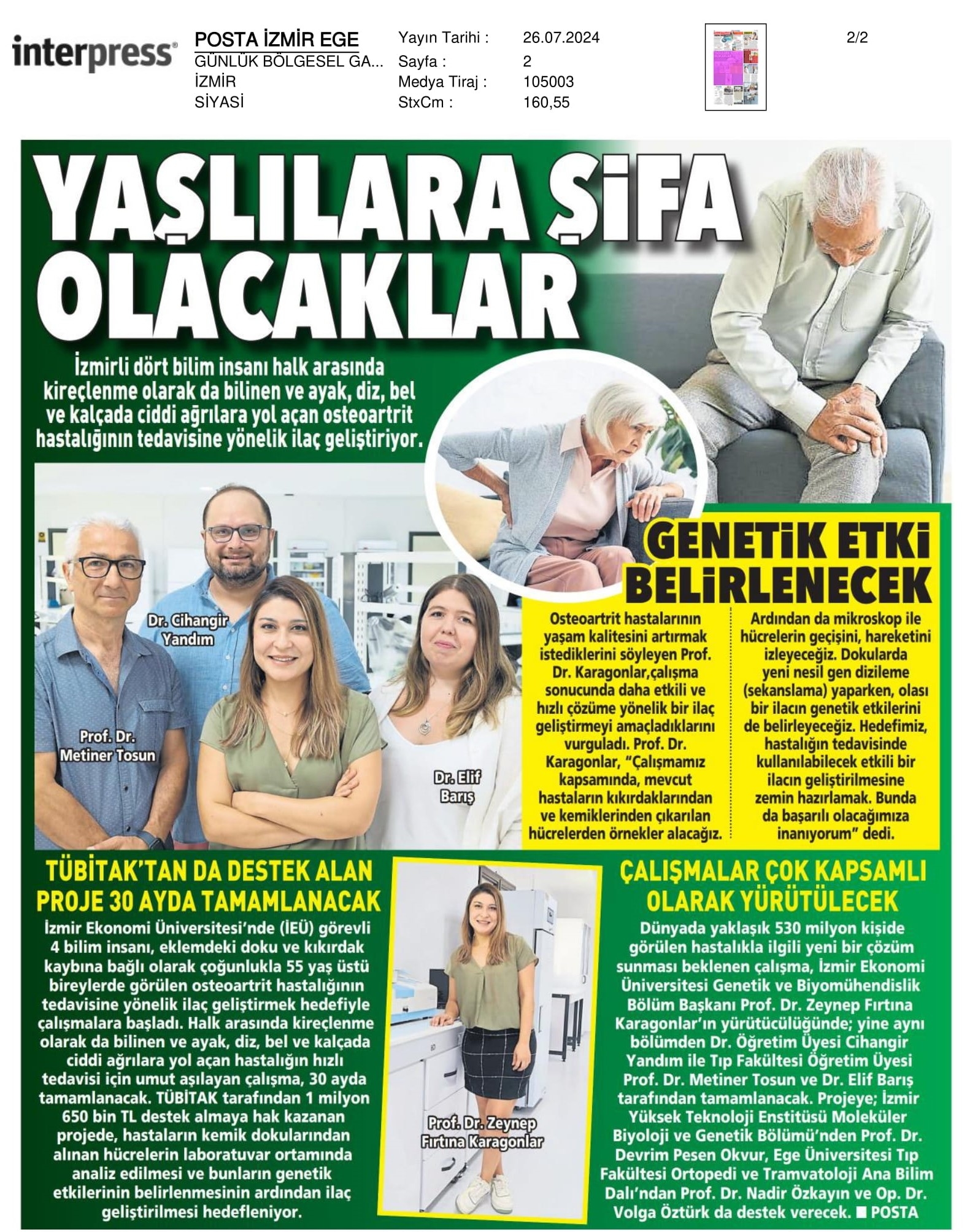 Yaşlıların Yaşam Kalitesi Artacak: Yeni İlaç İçin Çalışmalar Başladı