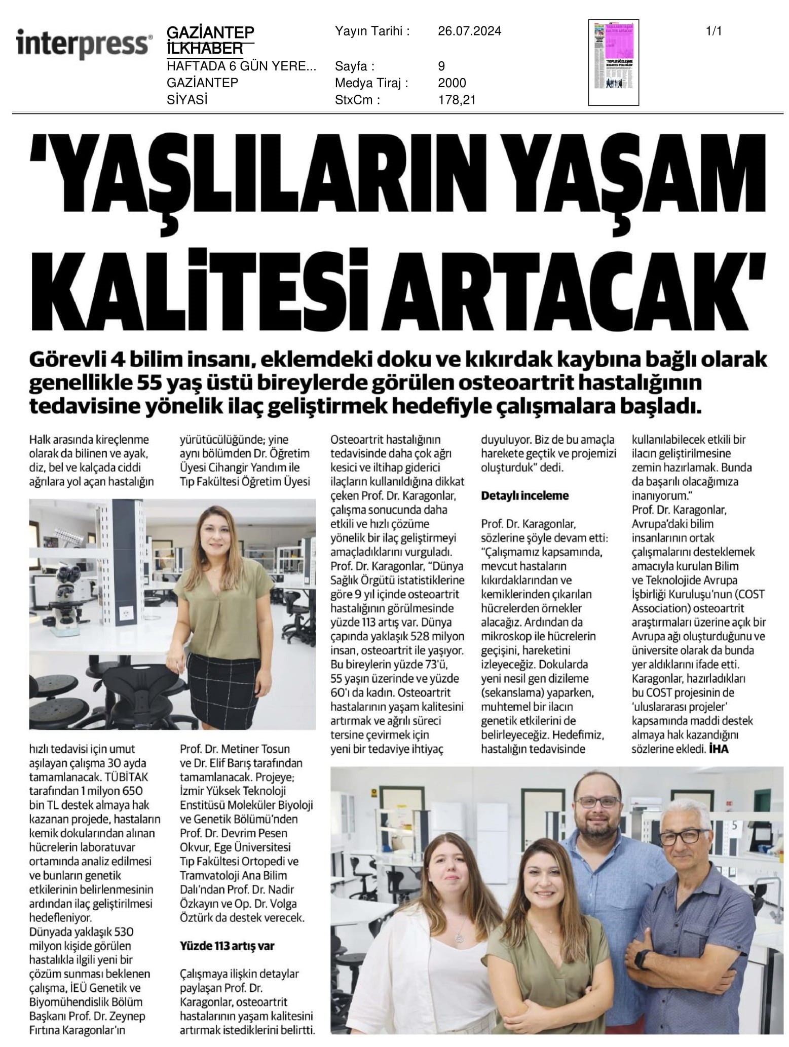 Yaşlıların Yaşam Kalitesi Artacak: Yeni İlaç İçin Çalışmalar Başladı