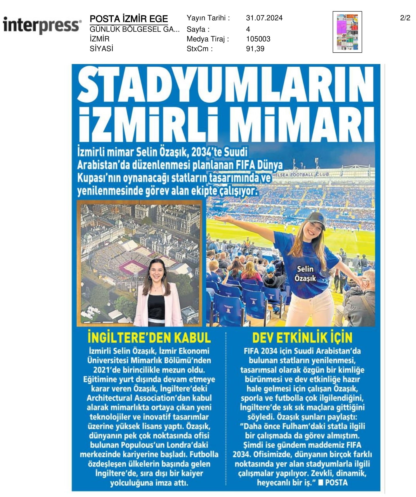 Stadyumların İzmirli Mimarı