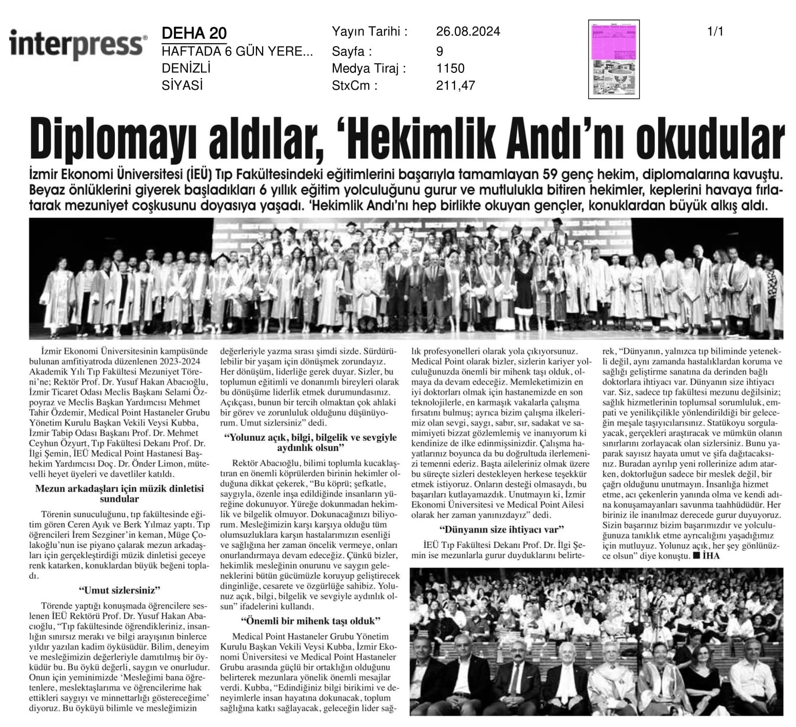 Diplomayı Aldılar, ‘Hekimlik Andı’nı Okudular