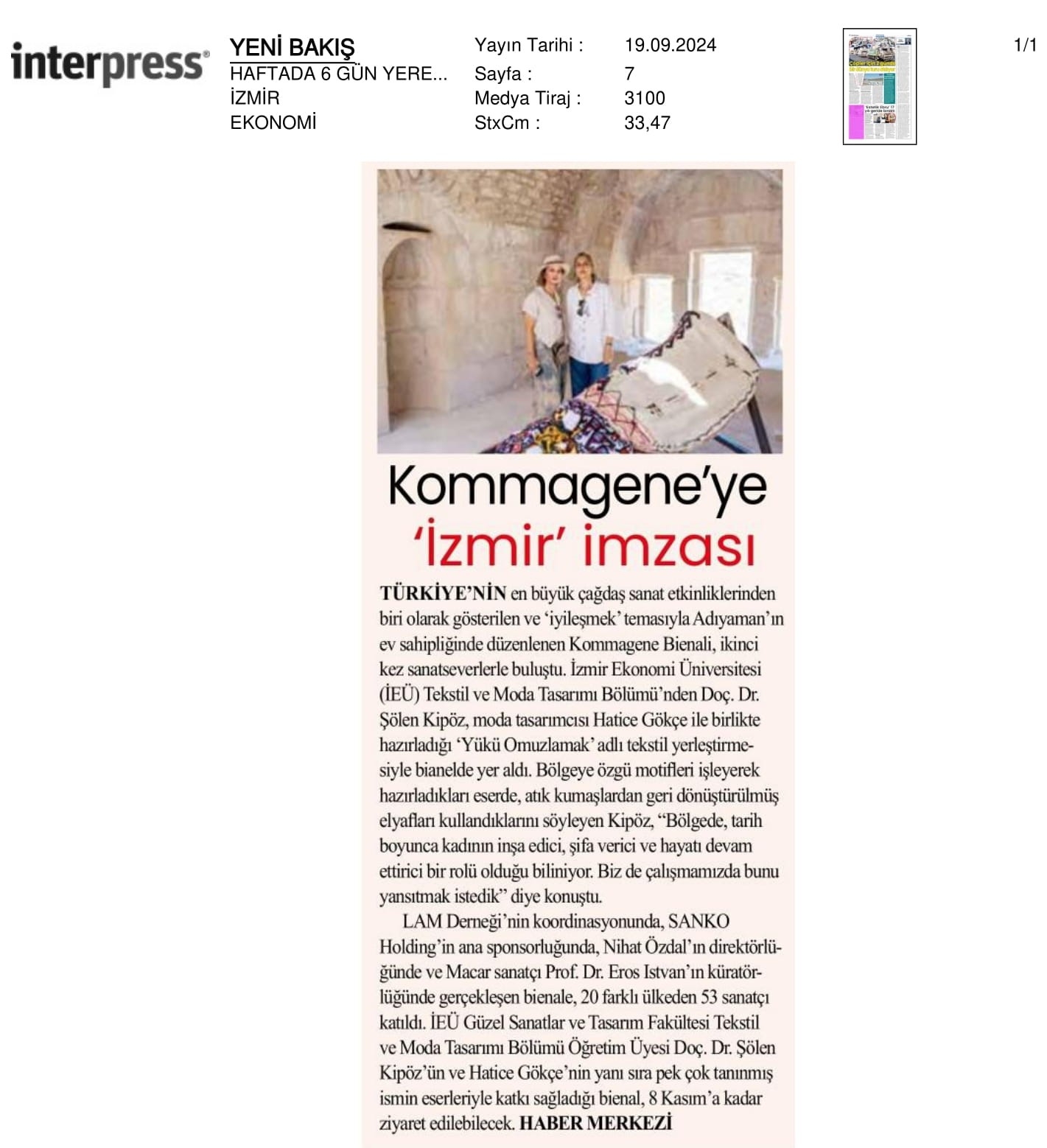 Kommagene’ye ‘İzmir’ İmzası