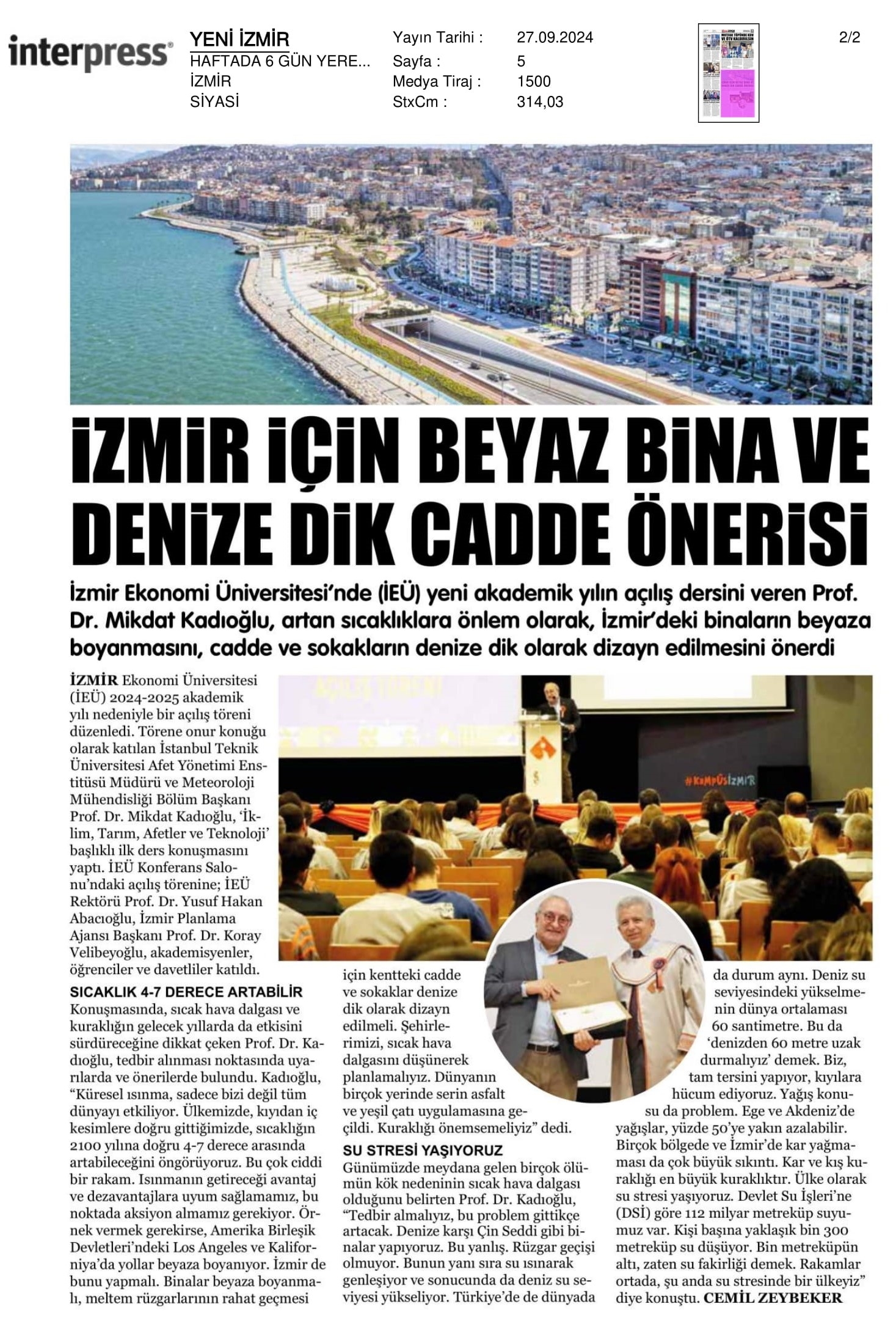 İzmir’e ‘Kaliforniya’ Önerisi