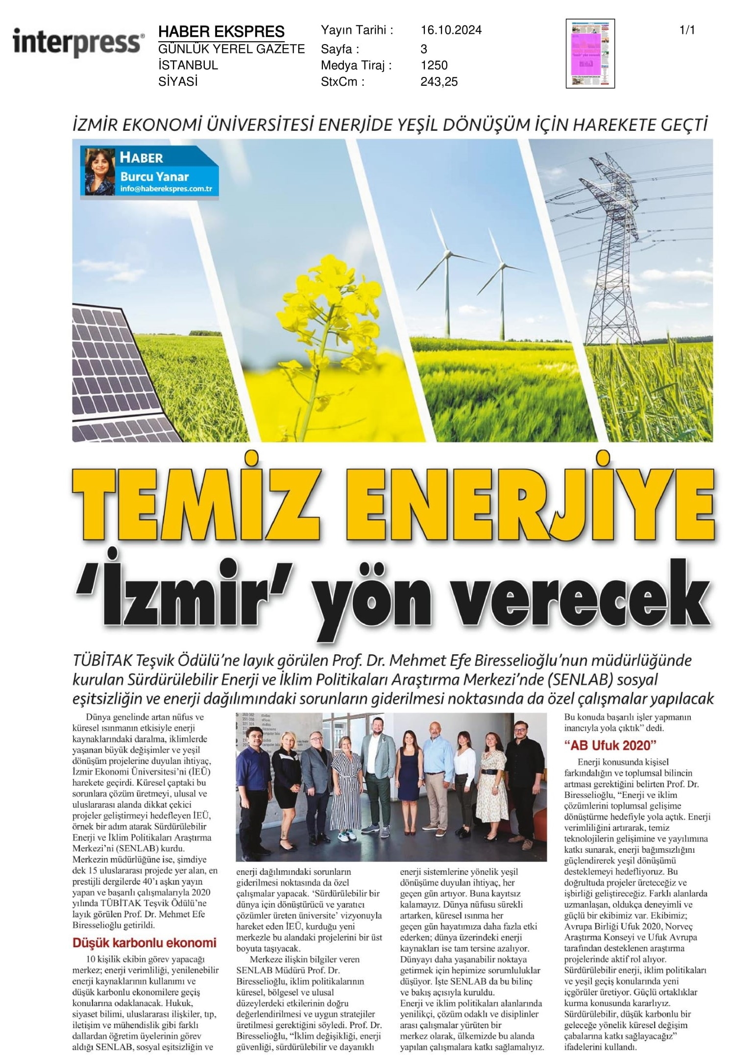 İzmir’den Türkiye’ye ‘Yeşil Enerji’ Atağı