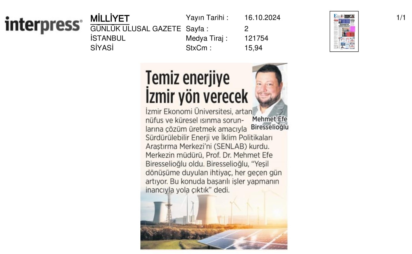 İzmir’den Türkiye’ye ‘Yeşil Enerji’ Atağı