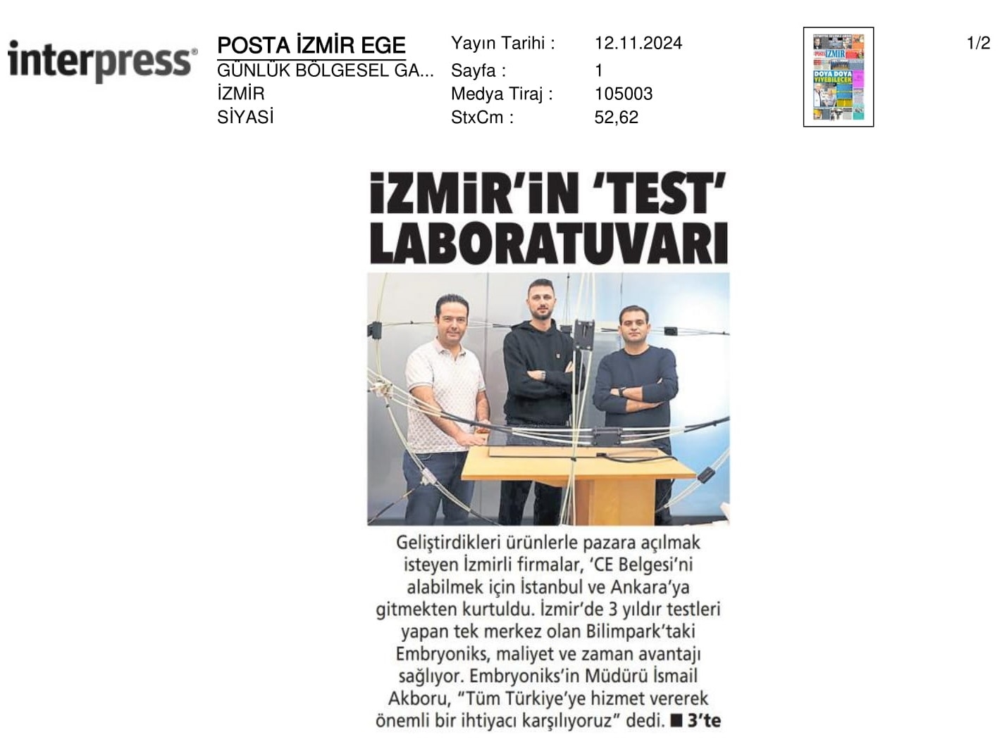 İzmir’in ‘Test’ Laboratuvarı