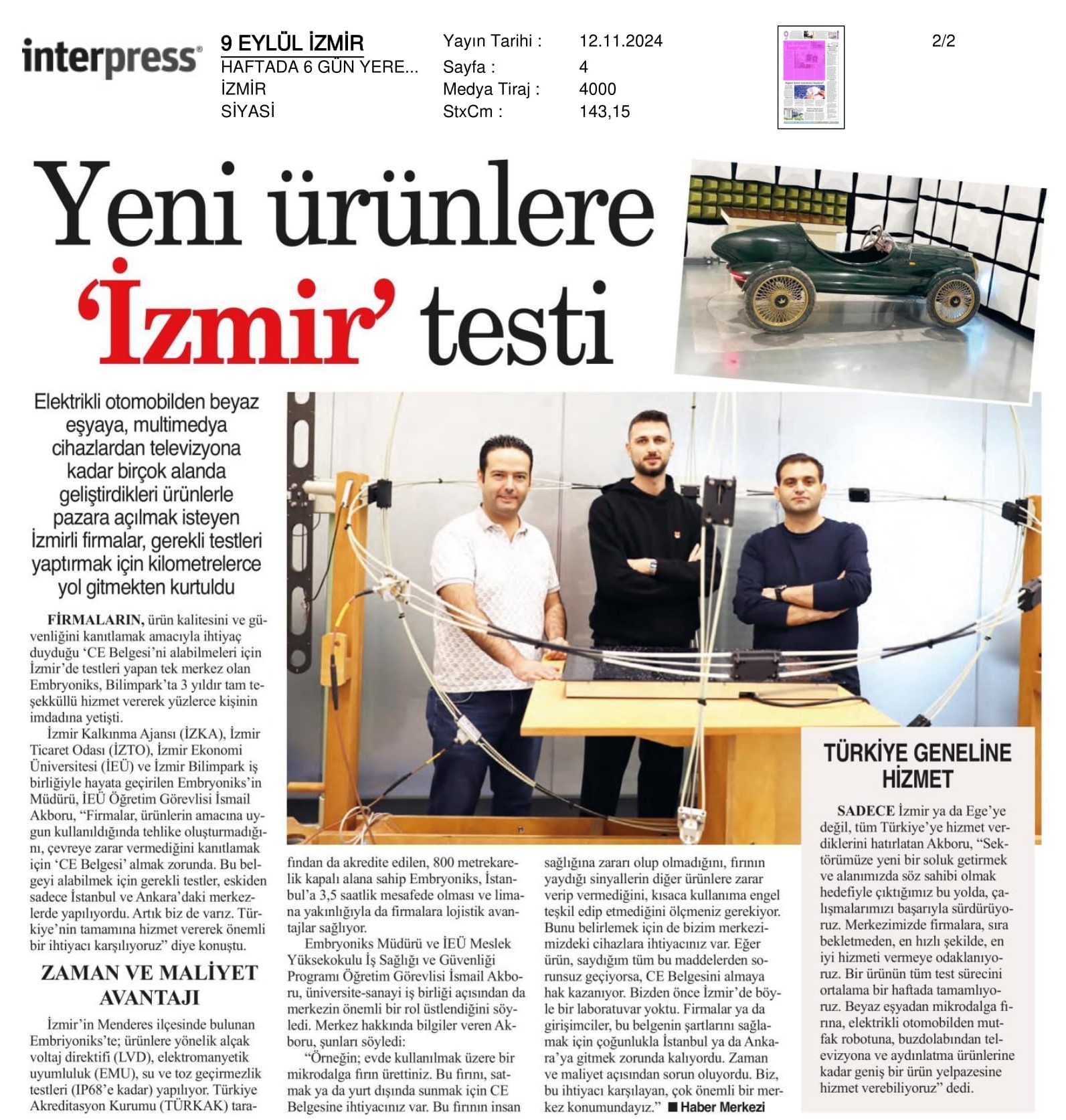 İzmir’in ‘Test’ Laboratuvarı