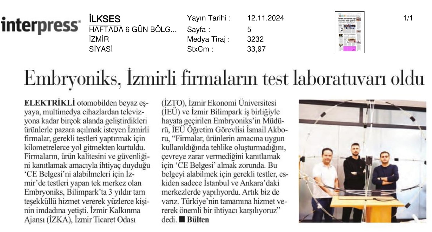 İzmir’in ‘Test’ Laboratuvarı