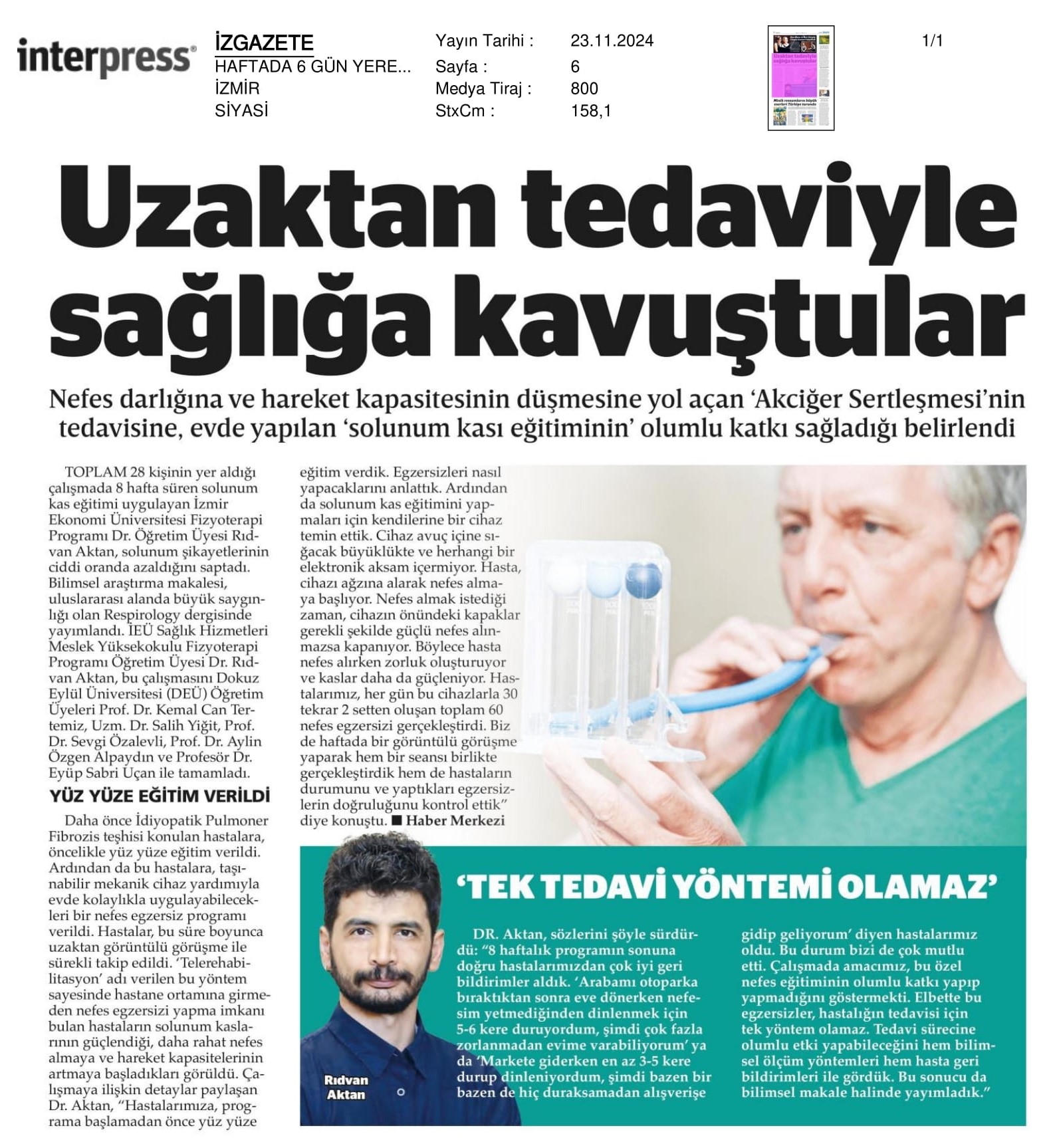 Uzaktan Tedaviyle ‘Nefeslerine’ Kavuştular