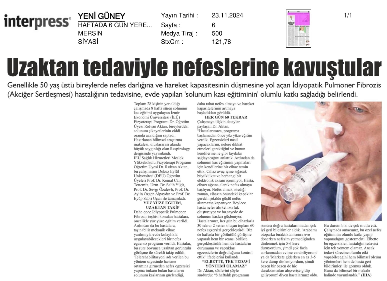 Uzaktan Tedaviyle ‘Nefeslerine’ Kavuştular