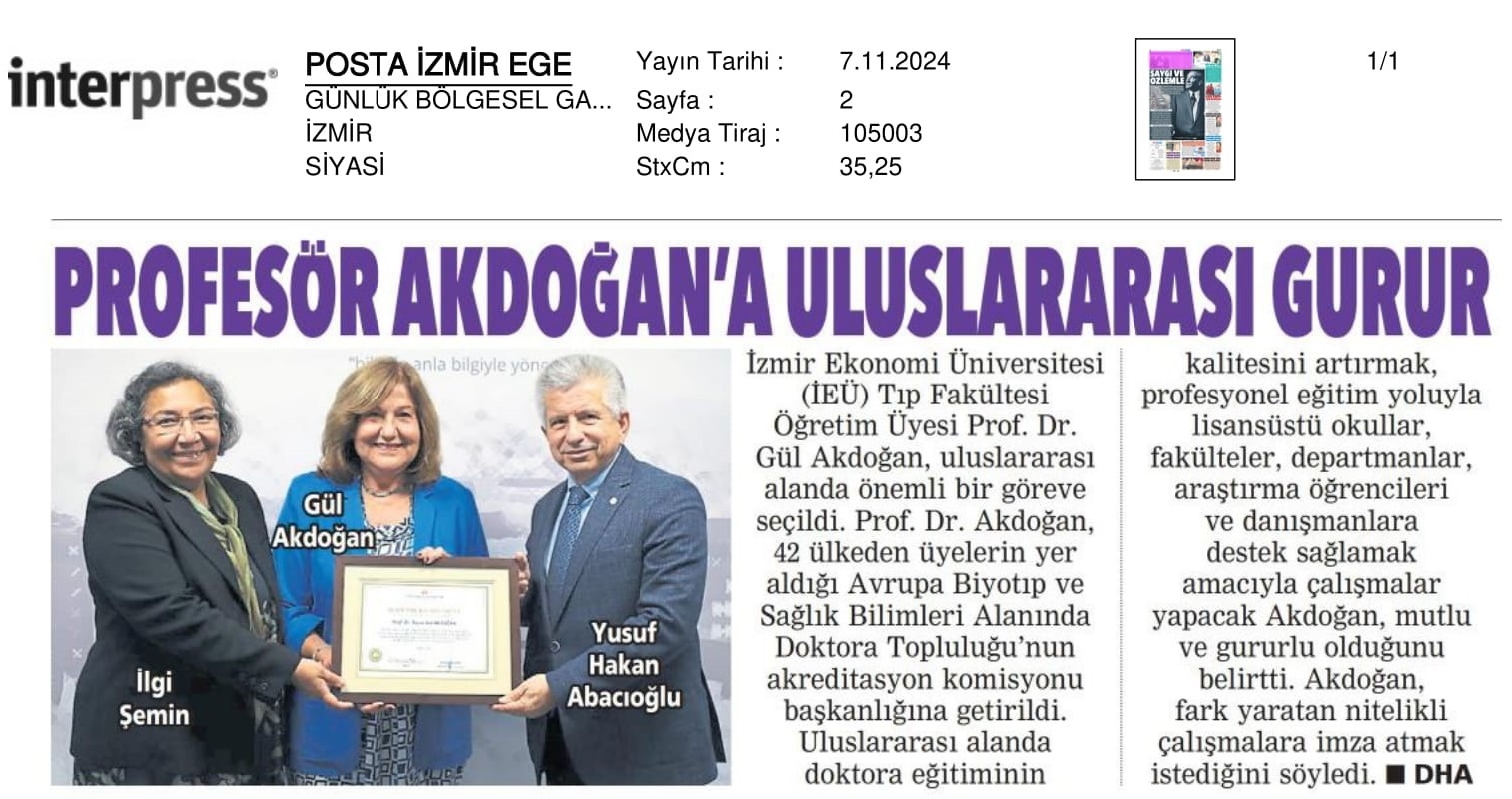 İEÜ’lü profesöre ‘uluslararası’ gurur