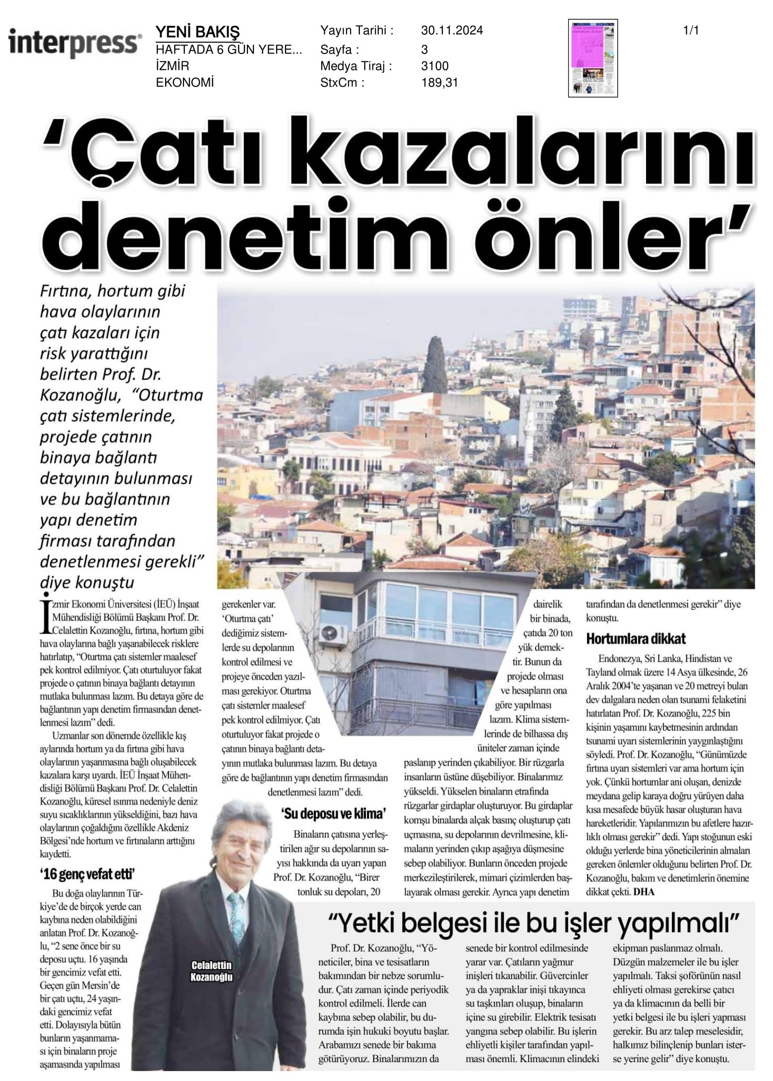 Çatı Kazalarını Denetim Önler