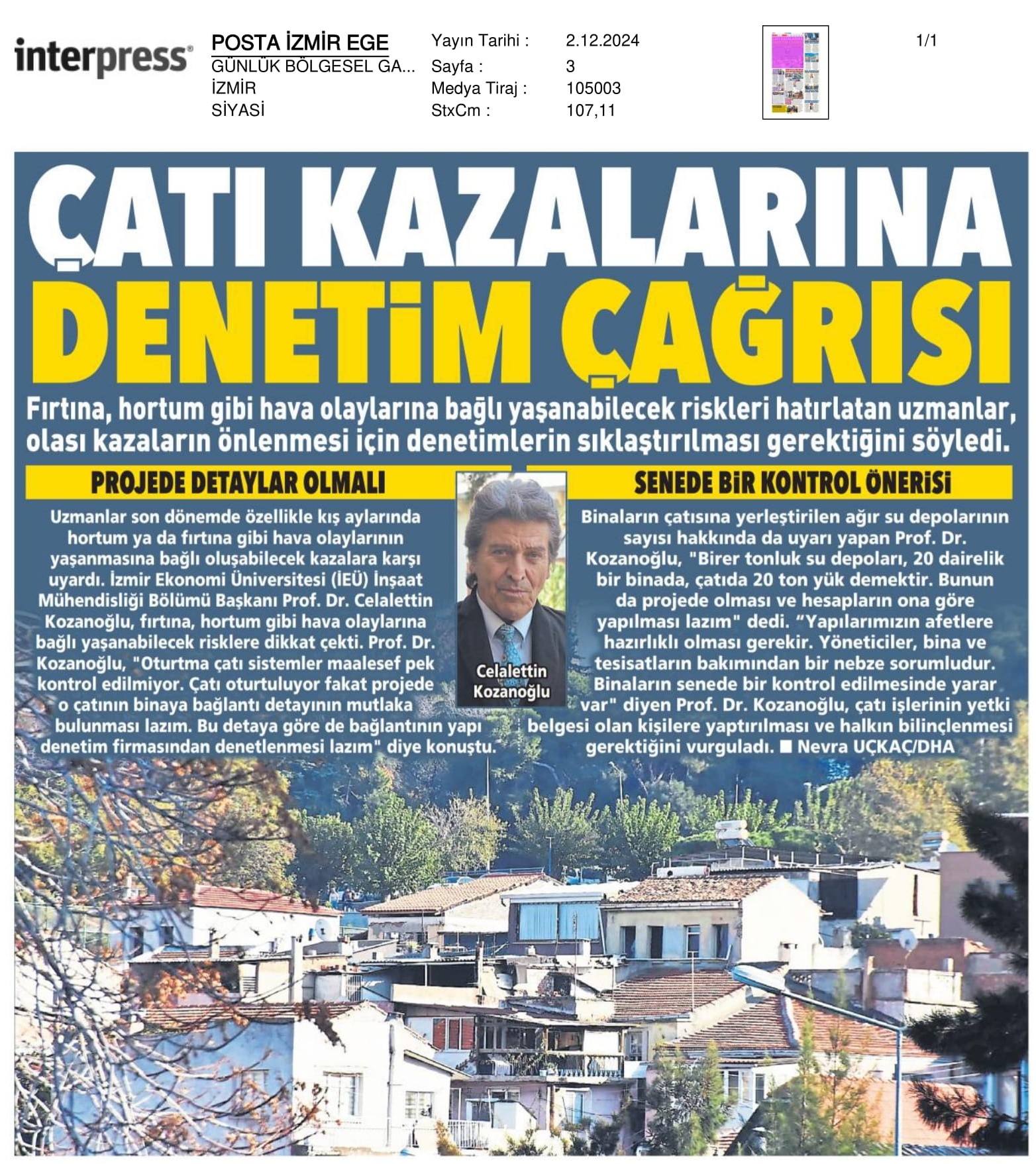 Çatı Kazalarını Denetim Önler