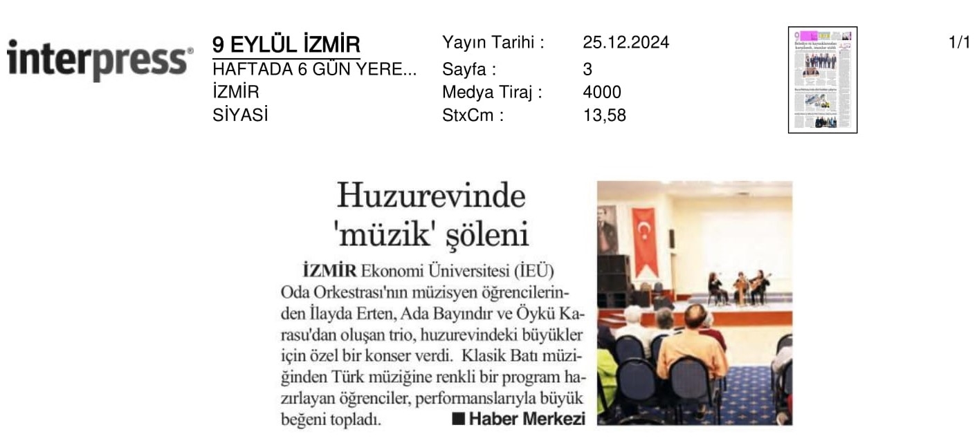 Huzurevinde ‘Müzik’ Şöleni