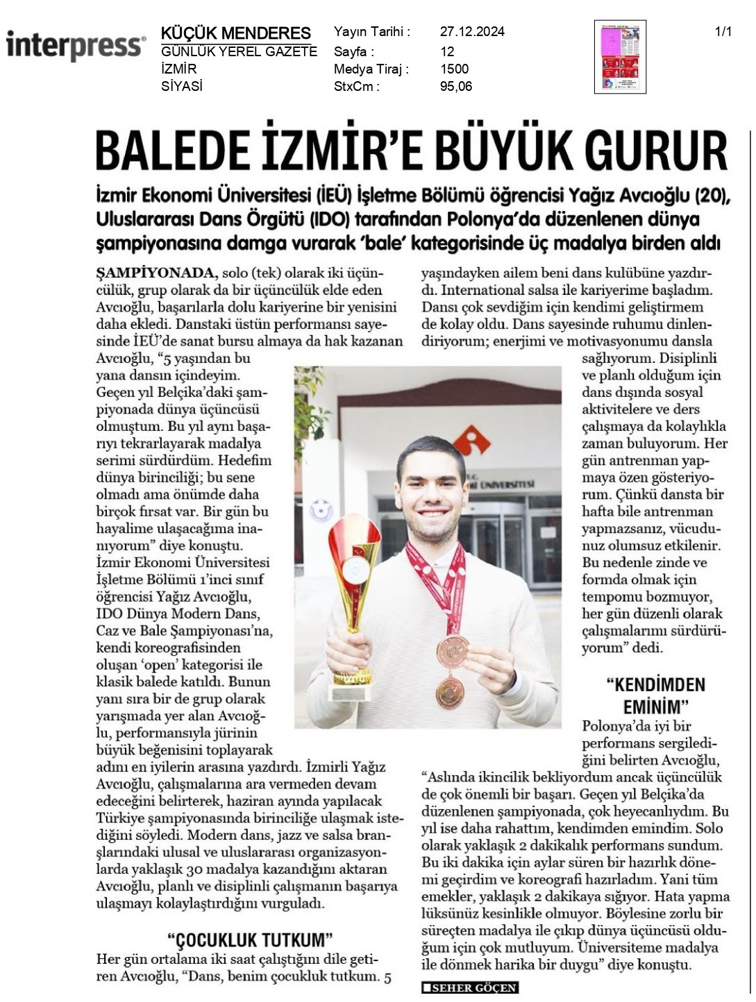 ‘Bale’de Dünya Üçüncüsü