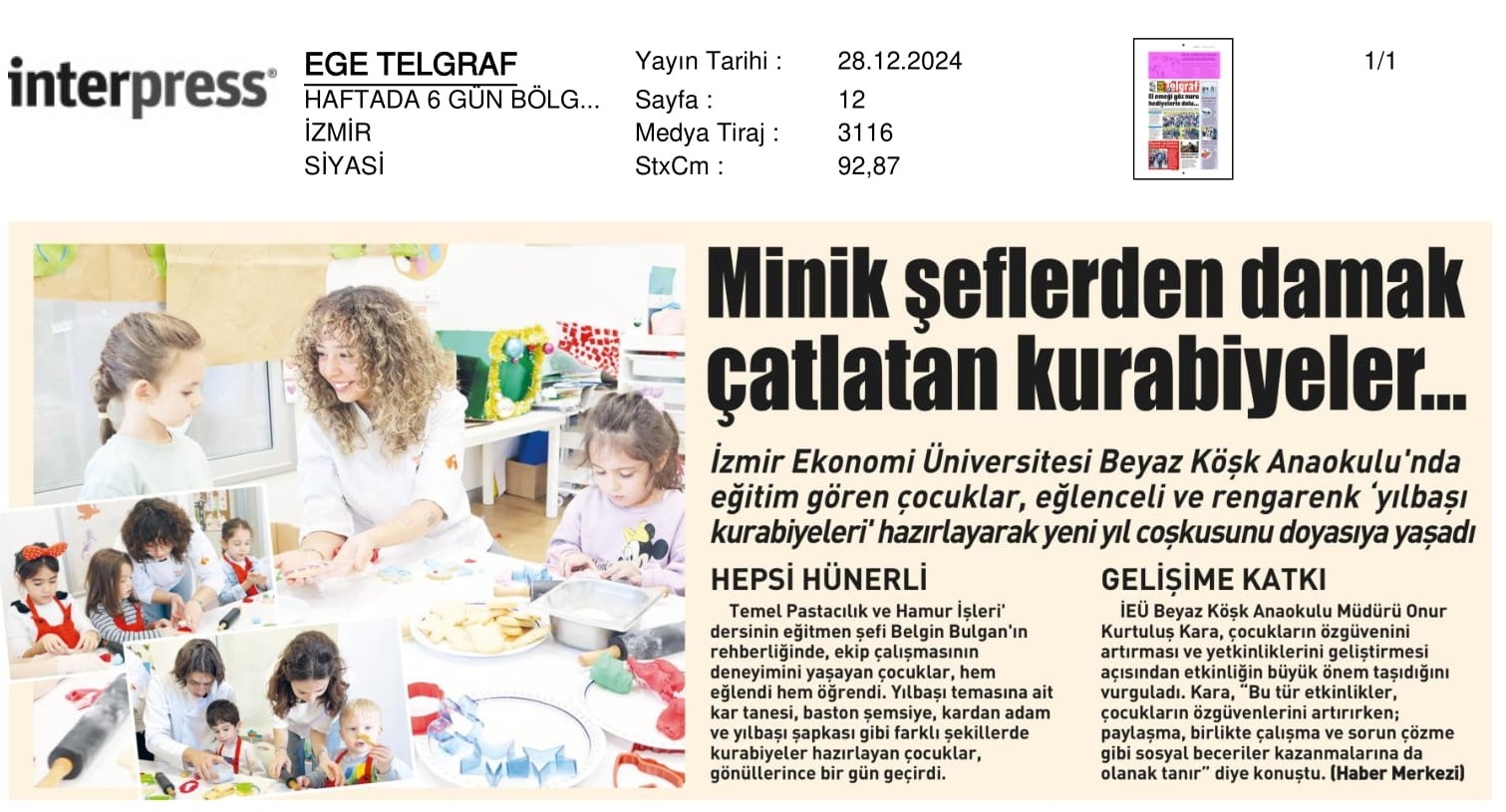 Minik Şeflerden ‘Yılbaşı’ Kurabiyeleri