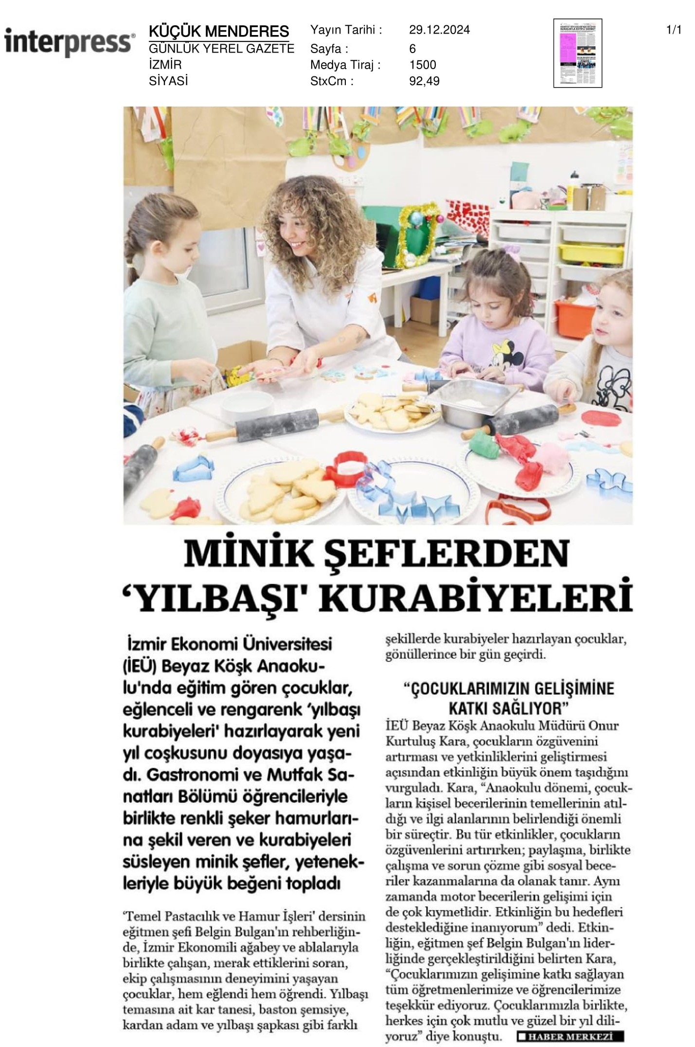 Minik Şeflerden ‘Yılbaşı’ Kurabiyeleri