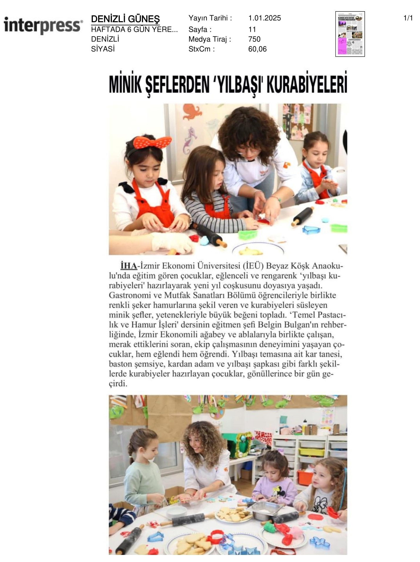 Minik Şeflerden ‘Yılbaşı’ Kurabiyeleri