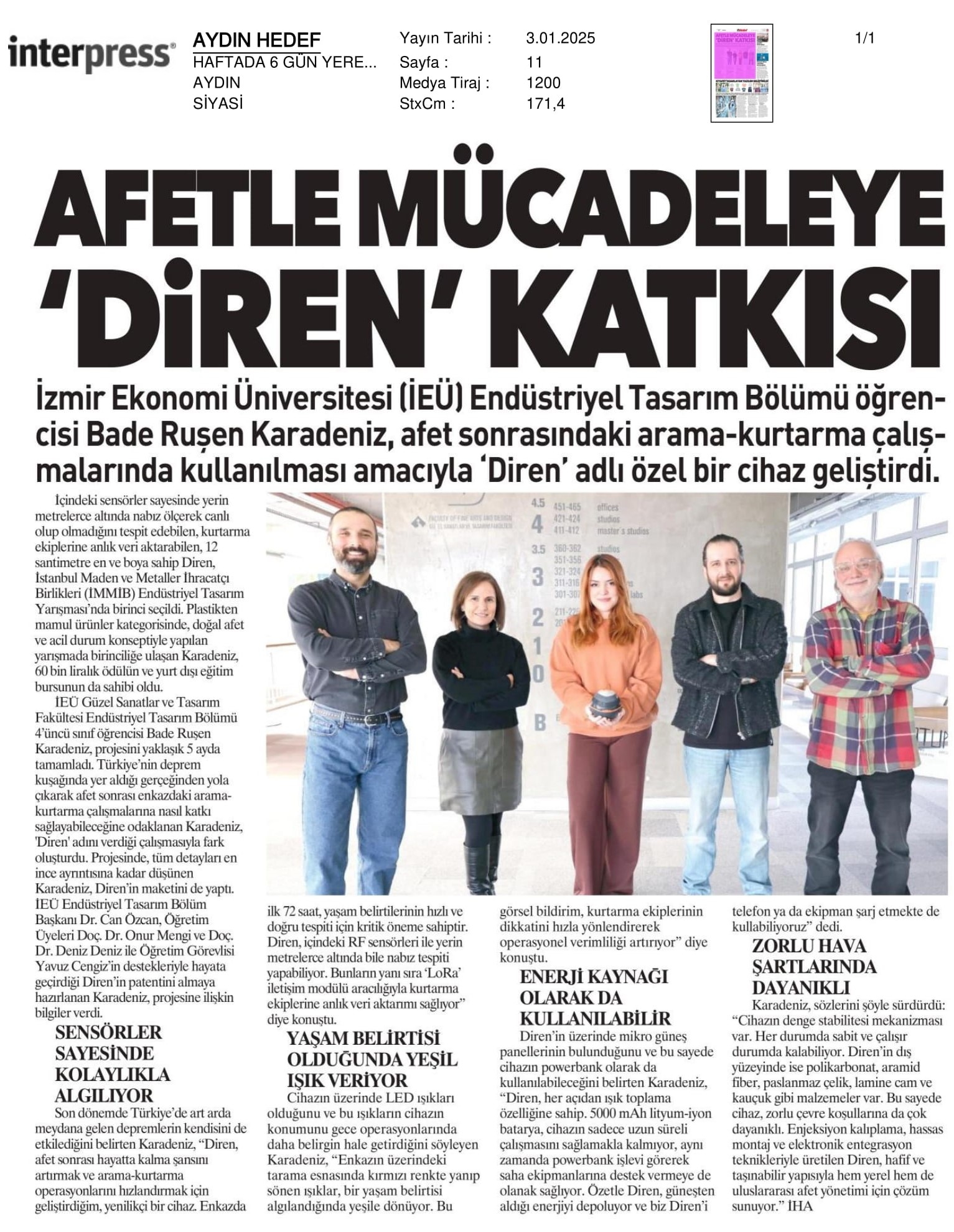 Afete ‘Diren’eceğiz