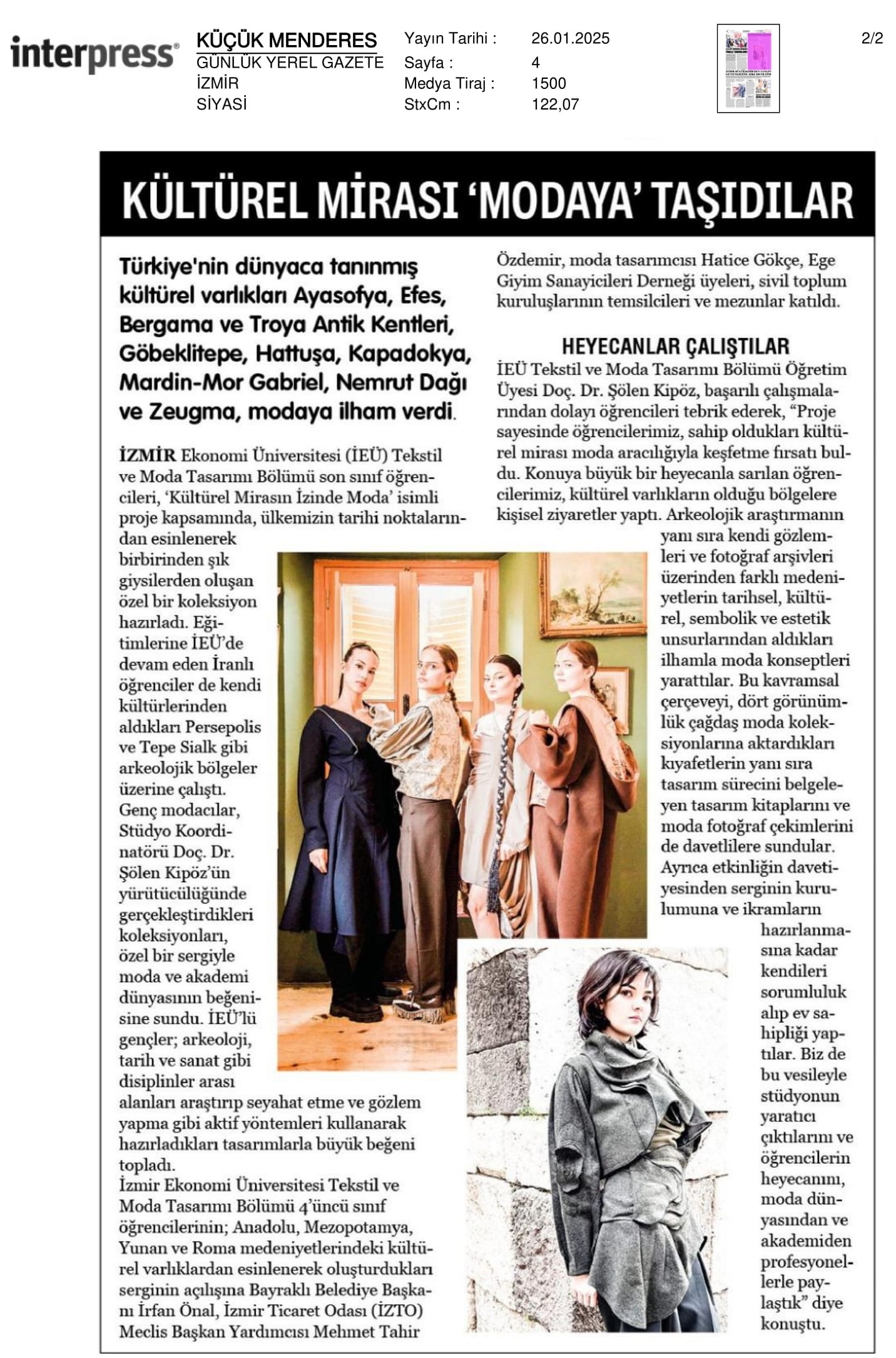 Kültürel Mirası ‘Modaya’ Taşıdılar